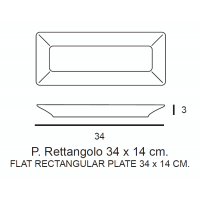 PIATTO RETTANGOLO KIMI CM 34x14 6 PZ