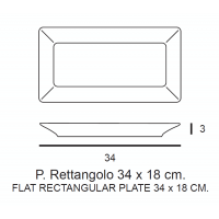 PIATTO RETTANGOLO KIMI CM 34x18 6 PZ