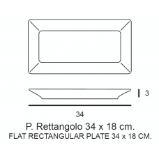 PIATTO RETTANGOLO KIMI CM 34x18 6 PZ