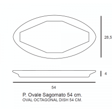 PIATTO OVALE NAPOLI SAGOMATO CM 54x28 4 PZ