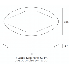 PIATTO OVALE NAPOLI SAGOMATO CM 63x33 4 PZ