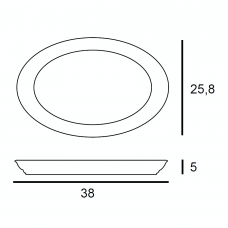 PIATTO OVALE TIVOLI CM 38 4 PZ