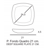 PIATTO FONDO QUADRO TOKIO CM 21 6 PZ