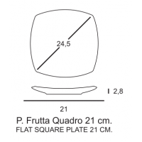 PIATTO FRUTTA QUADRO TOKIO CM 21 6 PZ