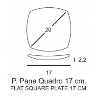 PIATTO PANE QUADRO TOKIO CM 17 10 PZ