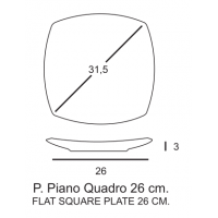 PIATTO PIANO QUADRO TOKIO CM 26 6 PZ