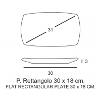 PIATTO RETTANGOLARE TOKIO CM 30x18 4 PZ