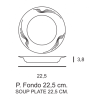 PIATTO FONDO CAPRERA CM 22.5 12 PZ